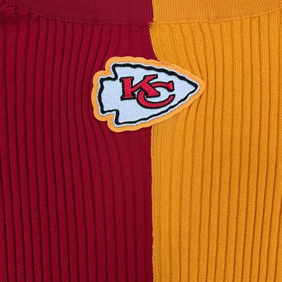 Kansas City Chiefs STAUD Women's Cargo Sweater - Gold/Red SZ M - Picture 11 of 13